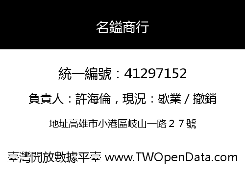 名鎰商行