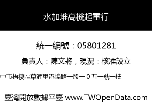 水加堆高機起重行