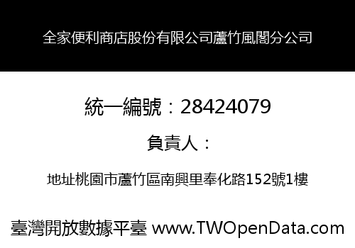 全家便利商店股份有限公司蘆竹風閣分公司