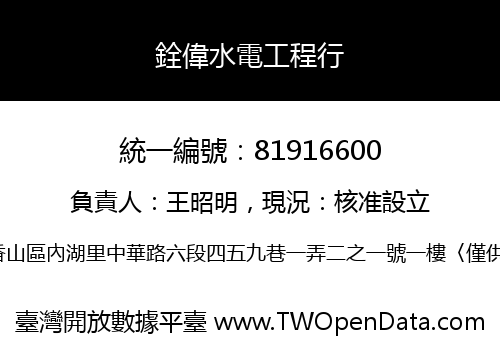 銓偉水電工程行