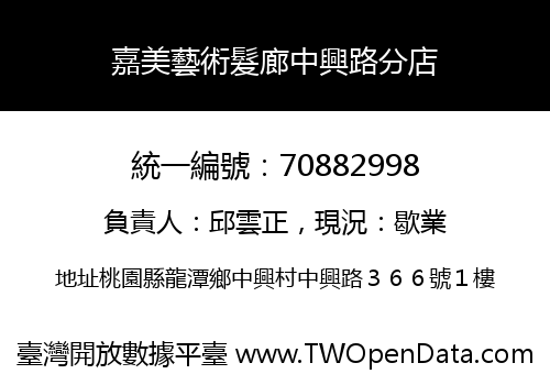 嘉美藝術髮廊中興路分店