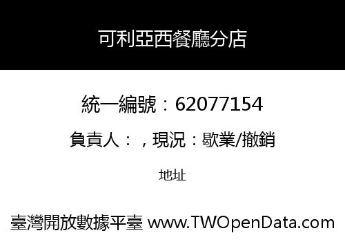 可利亞西餐廳分店