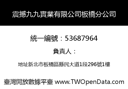 震撼九九實業有限公司板橋分公司