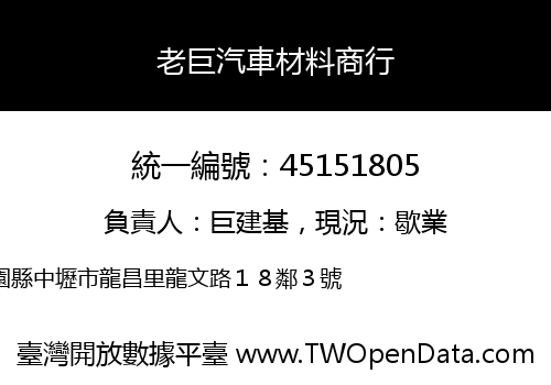 老巨汽車材料商行