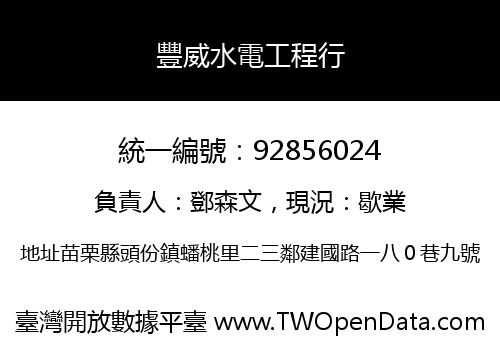 豐威水電工程行