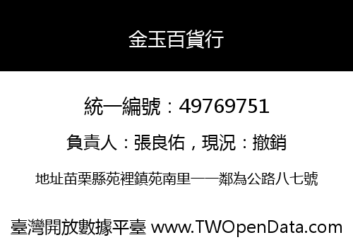 金玉百貨行