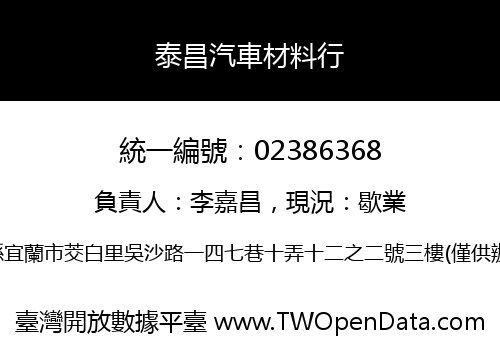 泰昌汽車材料行
