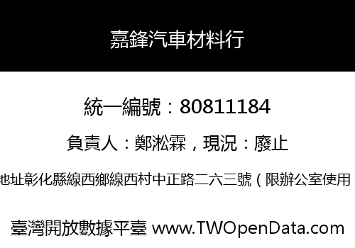 嘉鋒汽車材料行