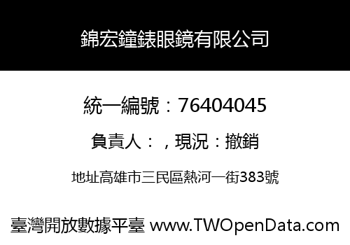 錦宏鐘錶眼鏡有限公司