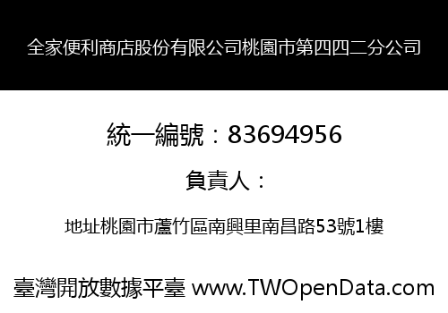 全家便利商店股份有限公司桃園市第四四二分公司