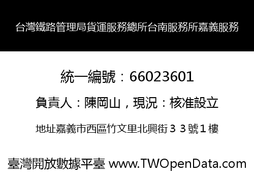 台灣鐵路管理局貨運服務總所台南服務所嘉義服務
