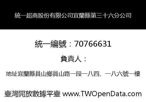 統一超商股份有限公司宜蘭縣第三十六分公司
