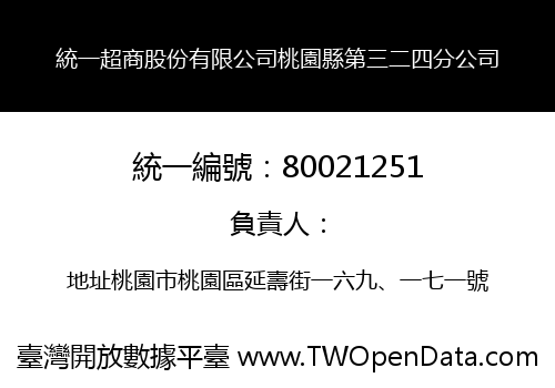 統一超商股份有限公司桃園縣第三二四分公司
