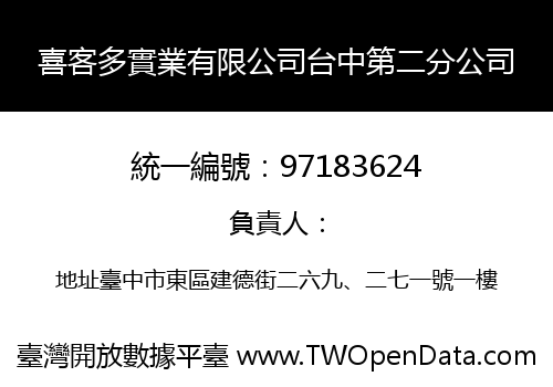 喜客多實業有限公司台中第二分公司