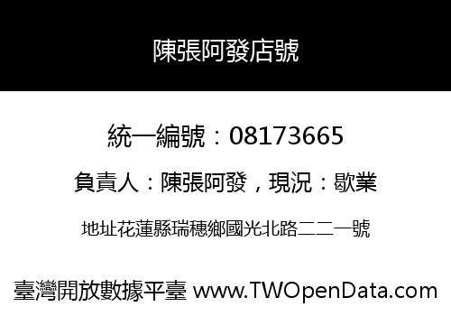 陳張阿發店號