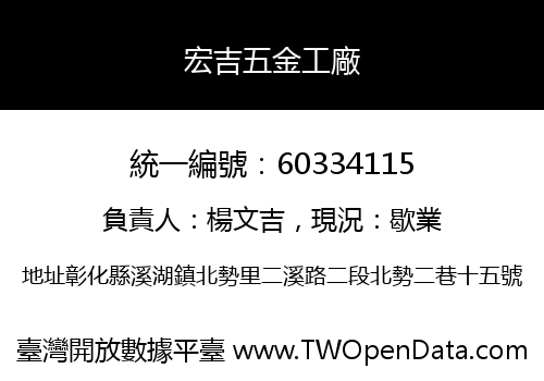 宏吉五金工廠
