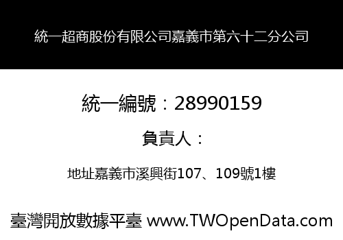 統一超商股份有限公司嘉義市第六十二分公司