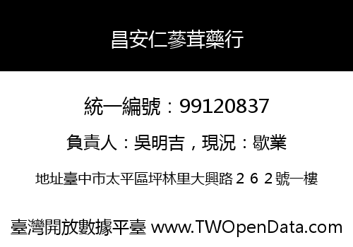 昌安仁蔘茸藥行