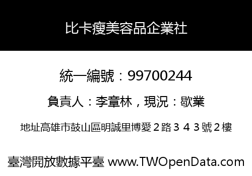 比卡瘦美容品企業社