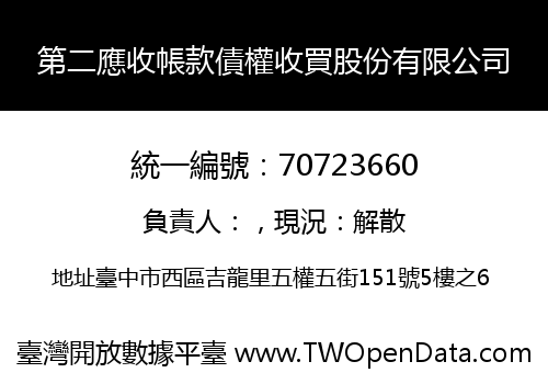 第二應收帳款債權收買股份有限公司