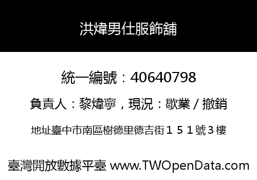 洪煒男仕服飾舖