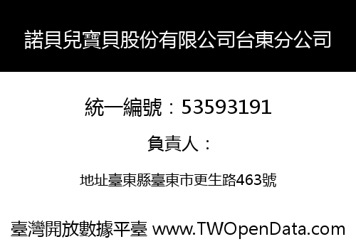 諾貝兒寶貝股份有限公司台東分公司
