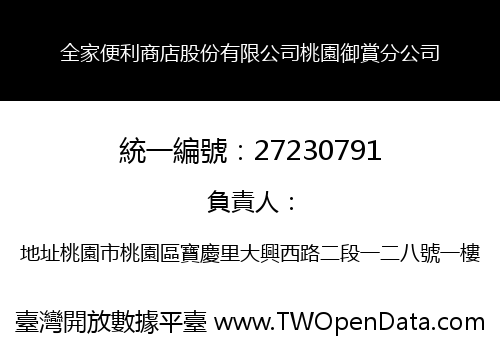 全家便利商店股份有限公司桃園御賞分公司