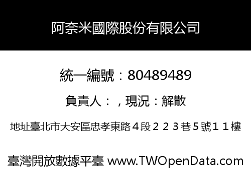 阿奈米國際股份有限公司
