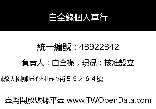 白全錄個人車行