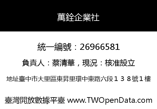 萬銓企業社
