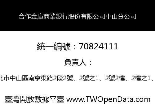 合作金庫商業銀行股份有限公司中山分公司