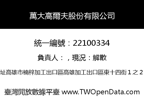 萬大高爾夫股份有限公司