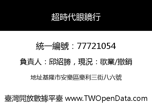 超時代眼鏡行