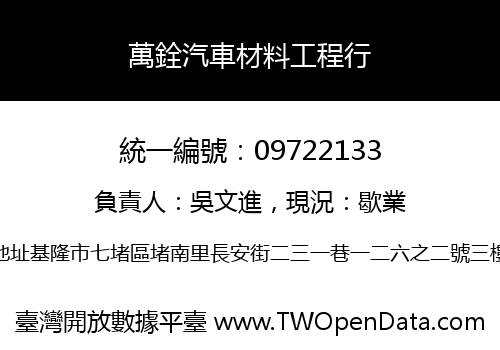 萬銓汽車材料工程行