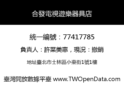 合發電視遊樂器具店