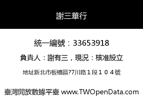 謝三華行