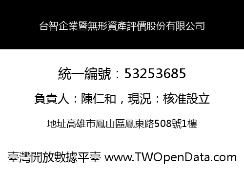 台智企業暨無形資產評價股份有限公司