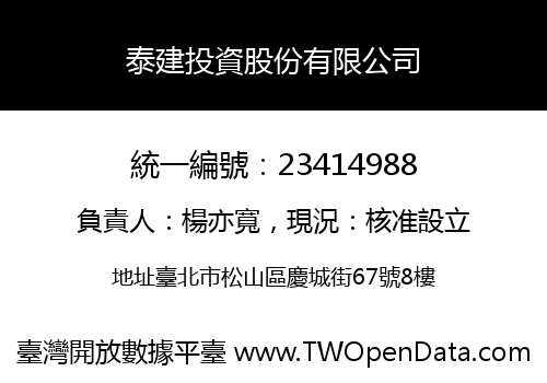 泰建投資股份有限公司