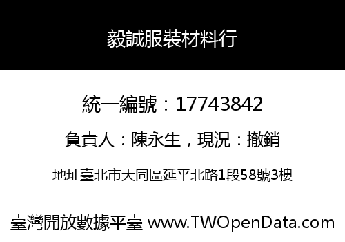 毅誠服裝材料行