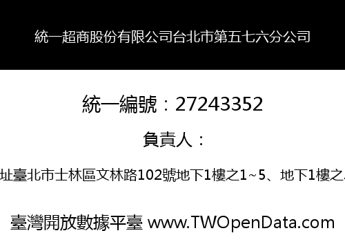統一超商股份有限公司台北市第五七六分公司