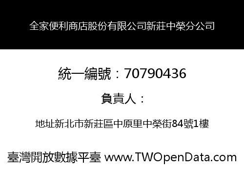 全家便利商店股份有限公司新莊中榮分公司