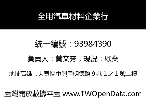 全用汽車材料企業行