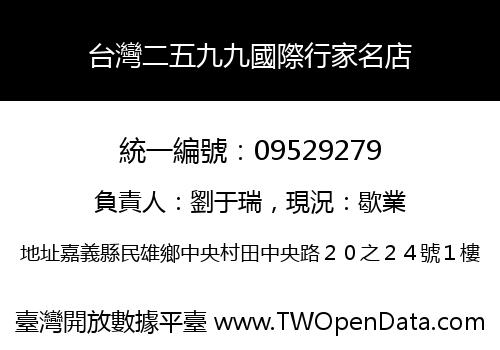 台灣二五九九國際行家名店