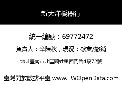 新大洋機器行