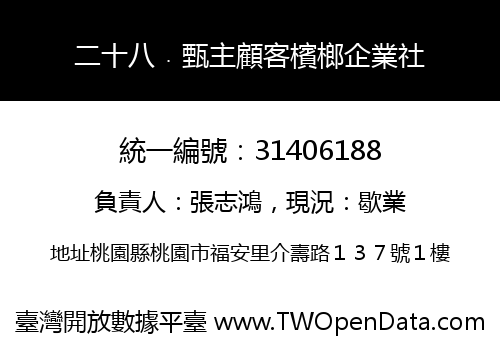 二十八﹒甄主顧客檳榔企業社
