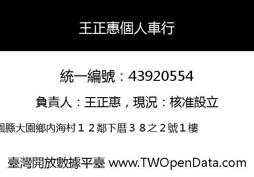 王正惠個人車行