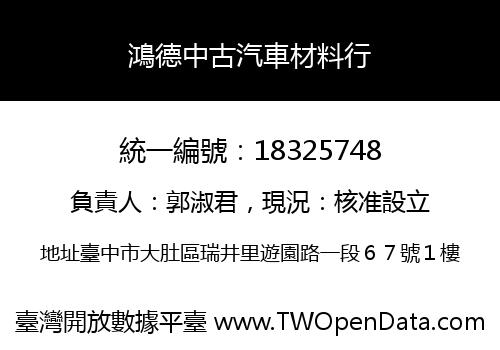 鴻德中古汽車材料行