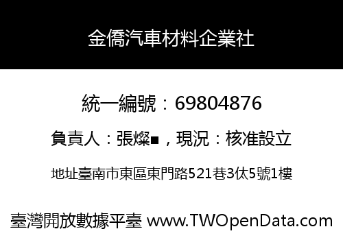 金僑汽車材料企業社