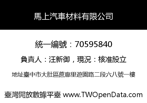 馬上汽車材料有限公司
