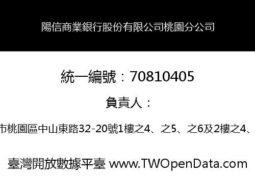 陽信商業銀行股份有限公司桃園分公司